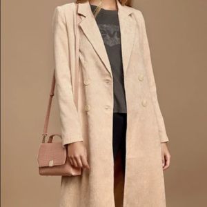 Corduroy Long Trench Coat - Lulus - New With Tags